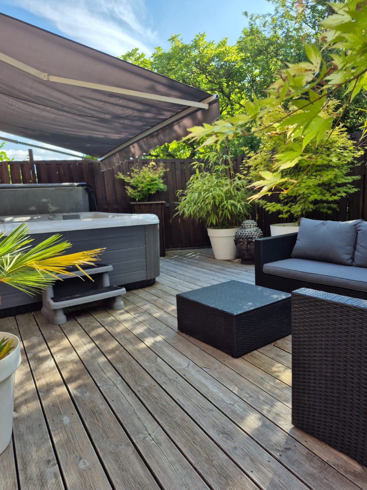 Terrasse avec jacuzzi extérieur